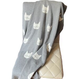 Frolics Gray Cat Print Baby Throw Blanket